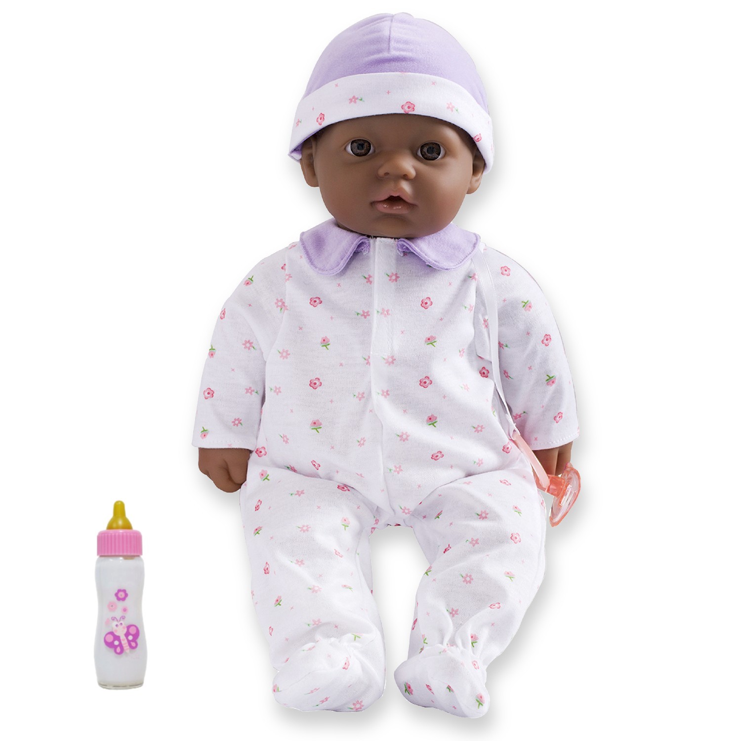 La Baby Soft 16" Baby Doll, Purple with Pacifier, African-American