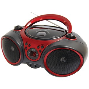 Jensen CD490 Black/Red Portable Stereo Cd Player With Am Fm