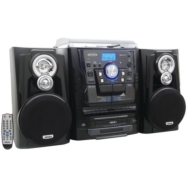 Jensen JMC1250P Black  Bluetooth Home Stereo 3Speed Turntable