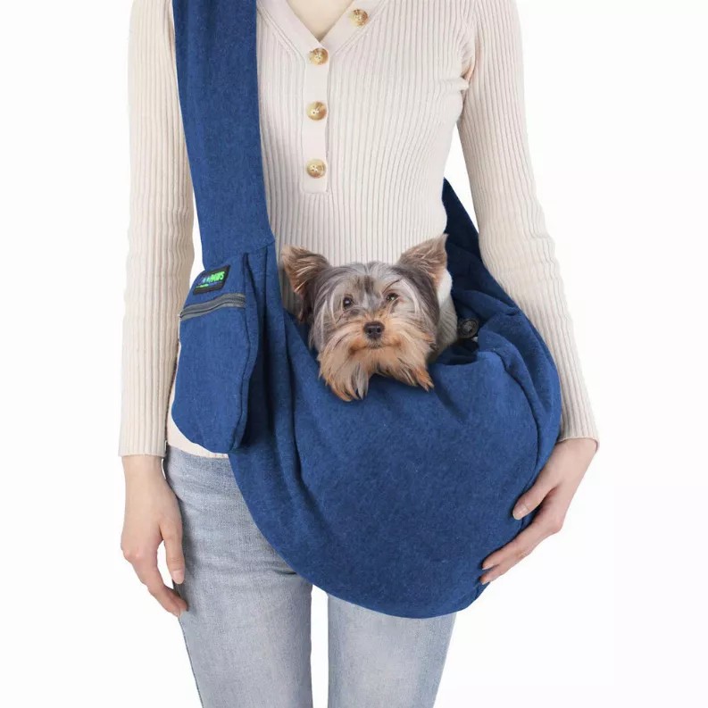 JESPET Comfy Pet Sling for Small Dog Cat, Hand Free Sling Bag Breathable Soft Knit with Front Pocket, Travel Puppy Carrying Bag
