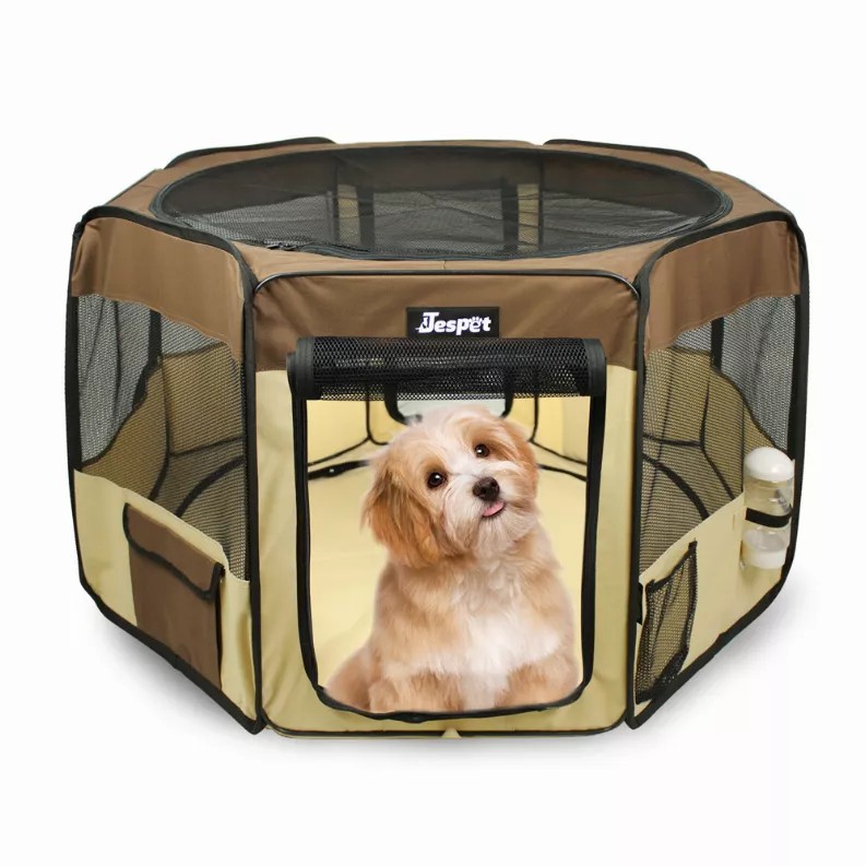 JESPET Pet Dog Playpens 36", 45" & 61" Portable Soft Dog Exercise Pen Kennel with Carry Bag for Puppy Cats Kittens Rabbits, Indo
