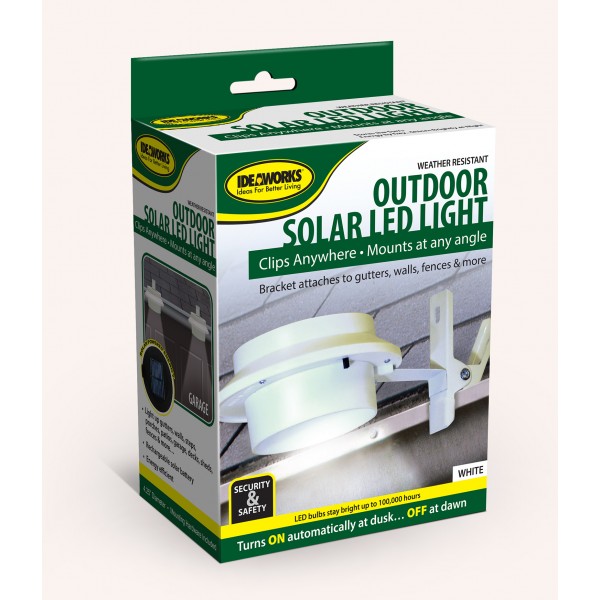 Ideaworks JB6806 White Outdoor Solar LED Light