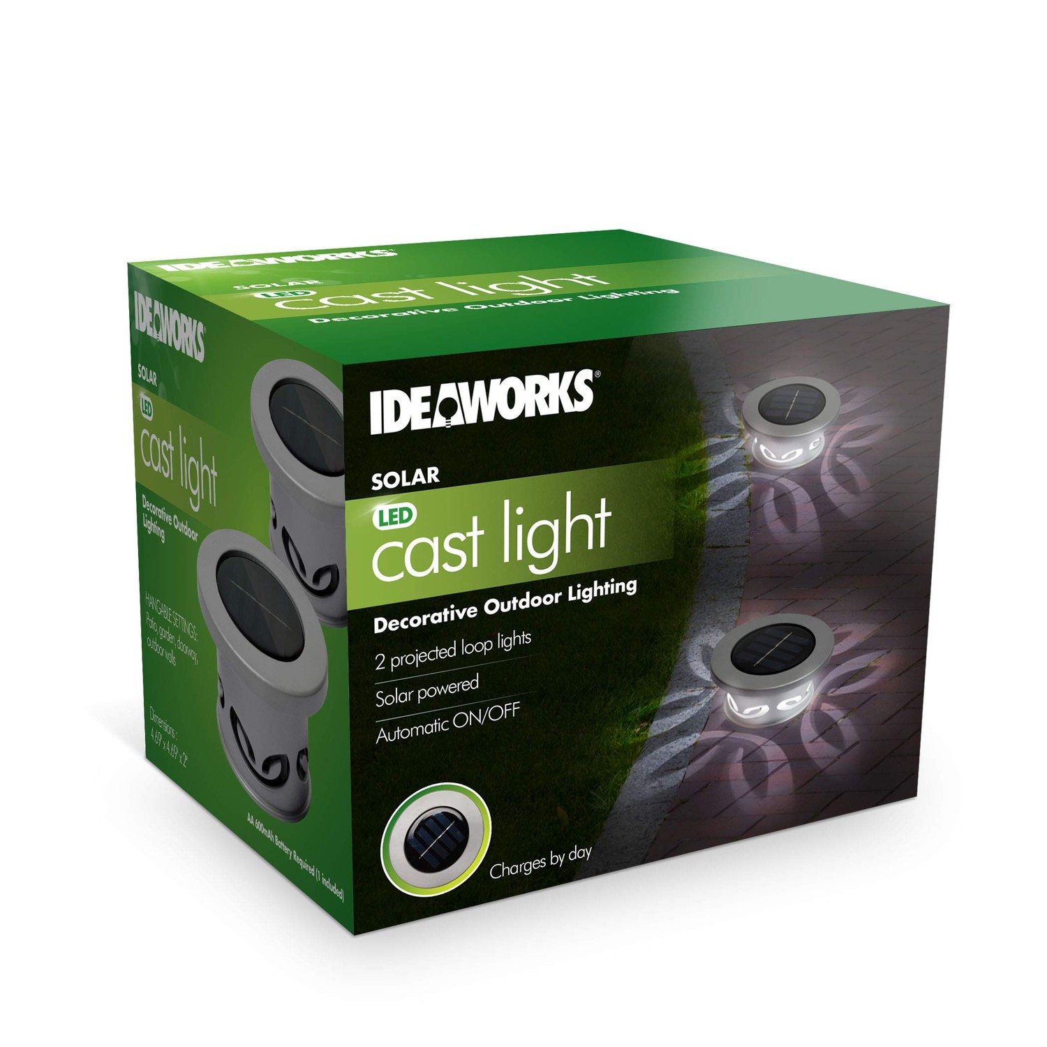 Ideaworks JB8653SIL/Gra S/2 Solar Loop Cast Lights
