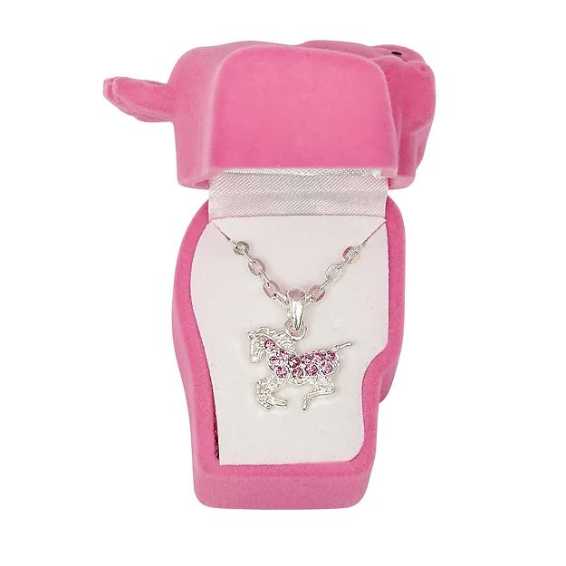 AWST Int'l Aqua Precious Pony Necklace withAqua Horse Head Gift Box