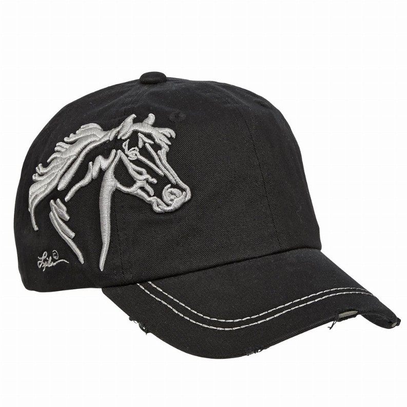 AWST Int'l Lila 3D Horse Head Cap Black