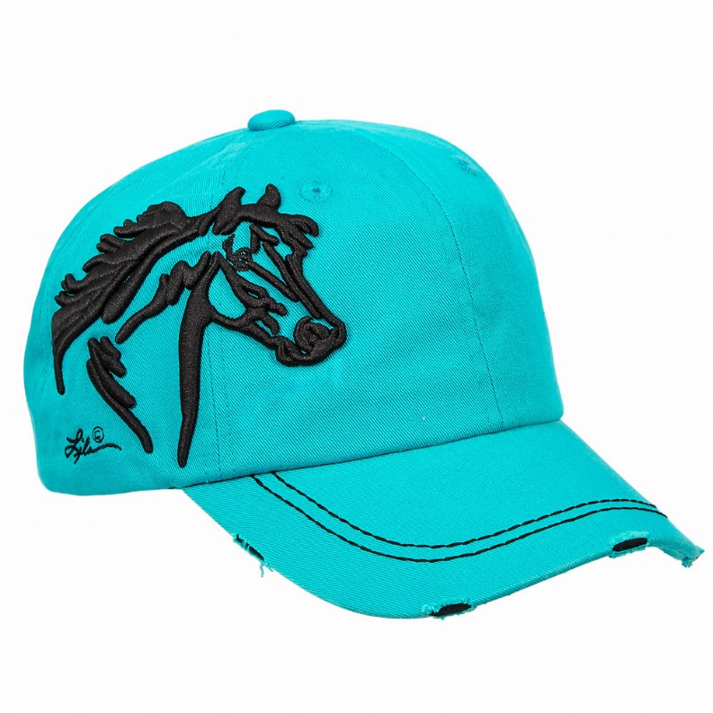AWST Int'l Lila 3D Horse Head Cap Turquoise