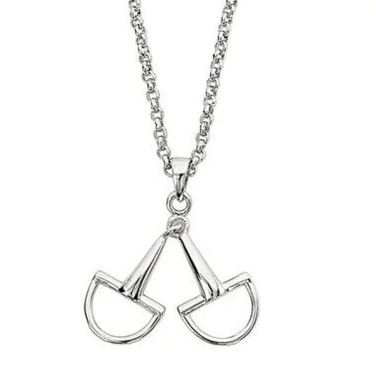 AWST Int'l Sterling Silver Necklace with Snaffle Bit Pendant