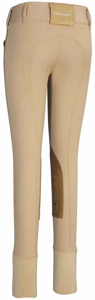 Equine Couture Children's Coolmax Champion Knee Patch Breeches 6 Safari/Taupe
