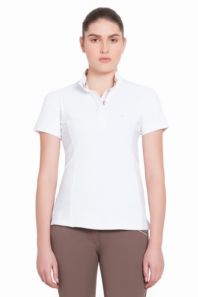 Equine Couture Ladies Cara Short Sleeve Show Shirt Medium White