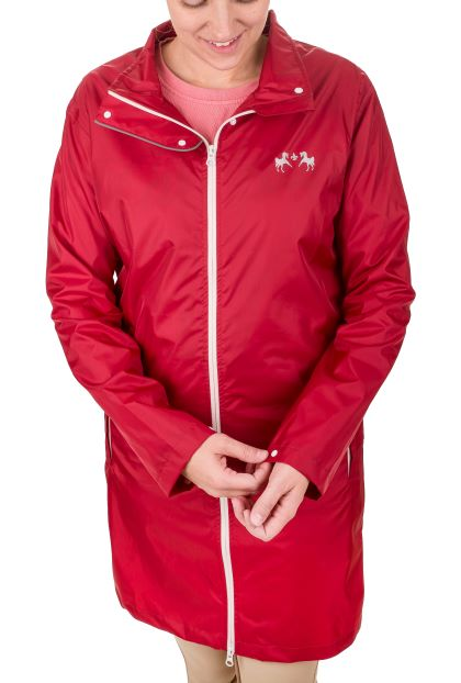 Equine Couture Ladies Downpour Rain Jacket XS Red