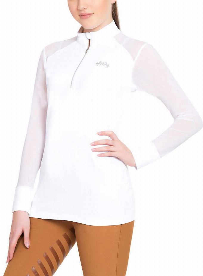 Equine Couture Ladies Erna EquiCool Long Sleeve Sport Shirt X-Large White