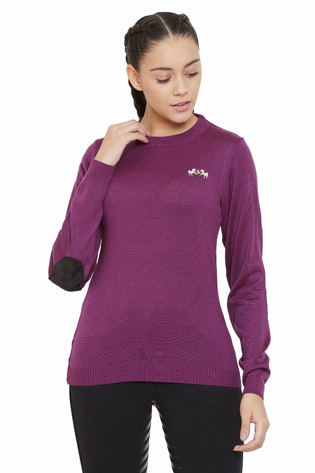 Equine Couture Ladies Icelandic Sweater XS Dark Purple