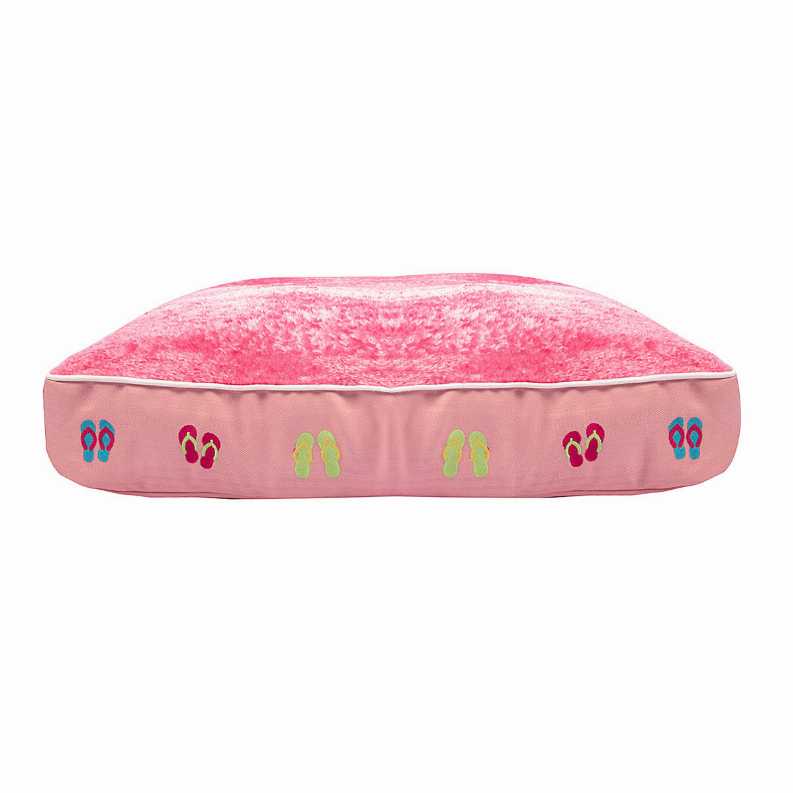 Halo Flip Flops Rectangular Dog Bed - M Pink