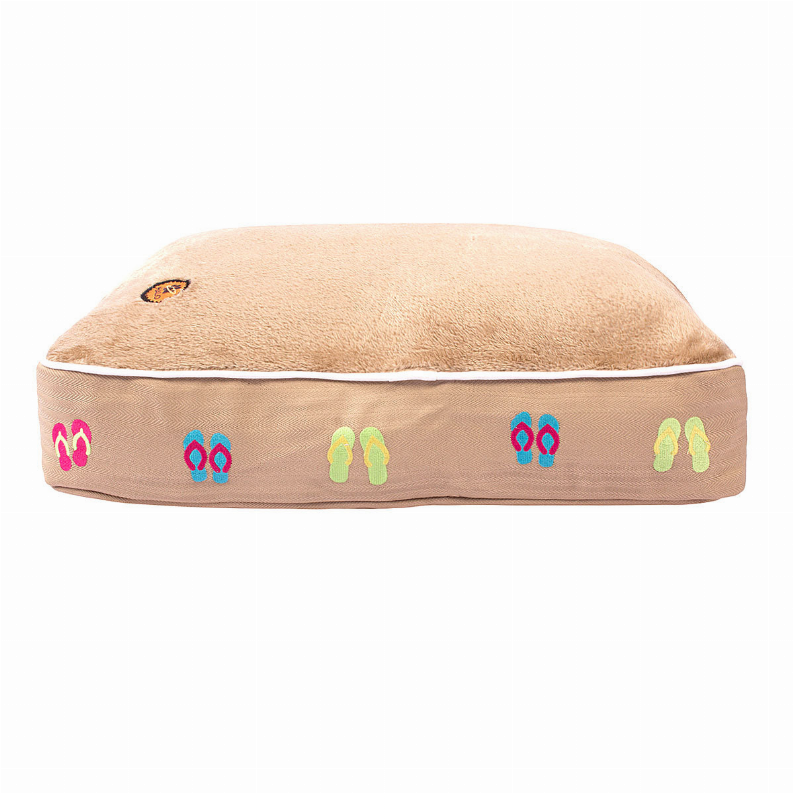 Halo Flip Flops Rectangular Dog Bed - L Safari