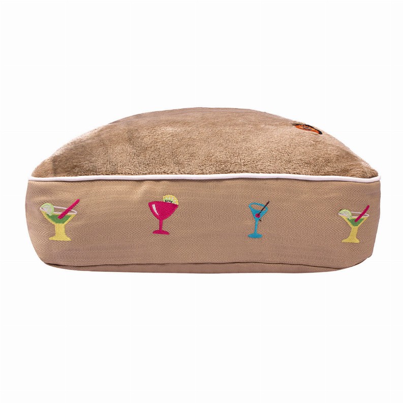 Halo Martinis Rectangular Dog Bed - M Safari