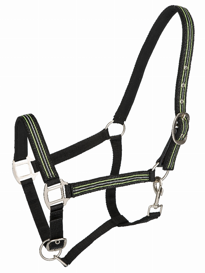 TuffRider Adjustable Nylon Breakaway Halter with Padded Crown and Nickel Hardware O Gray