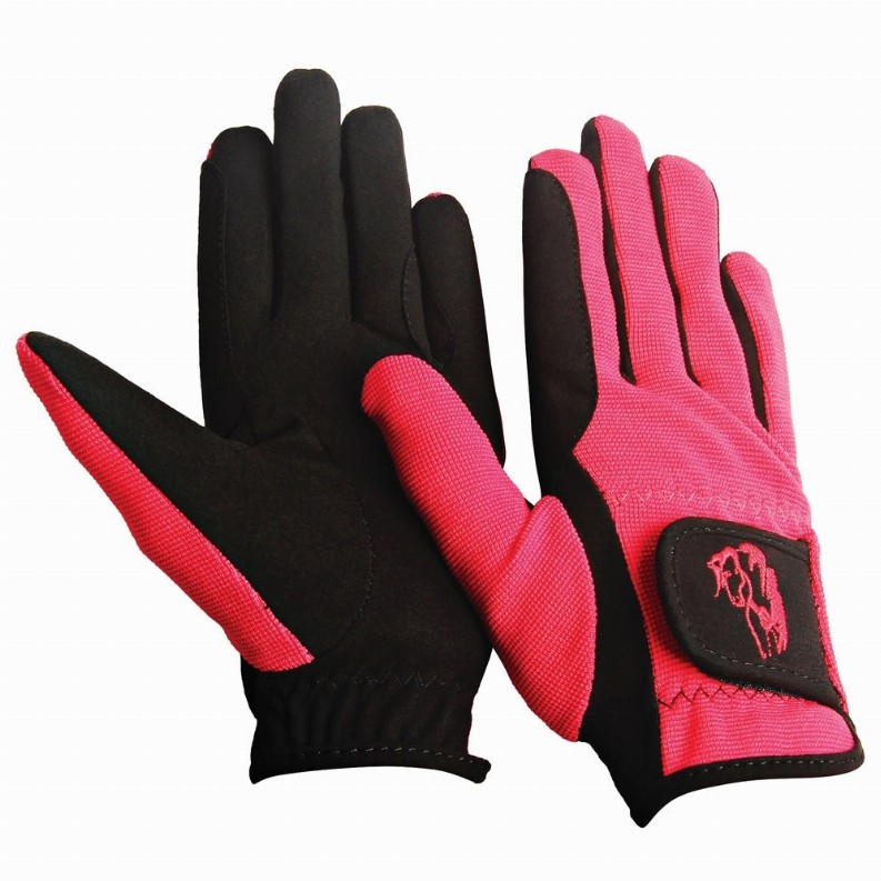 TuffRider Children's Performance Riding Gloves  XL  Raspberry 