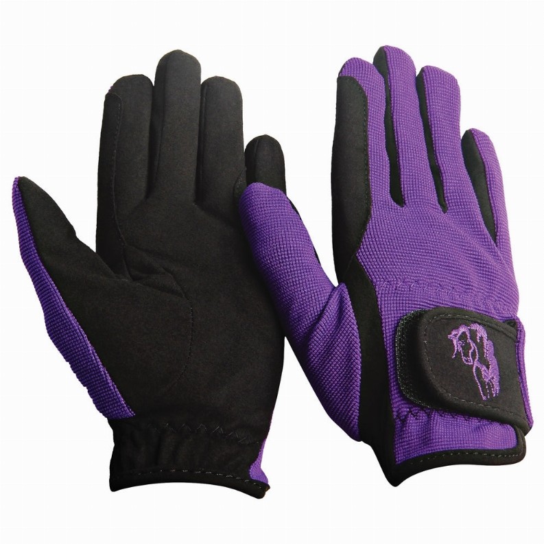 TuffRider Children's Performance Riding Gloves  L  Purple 