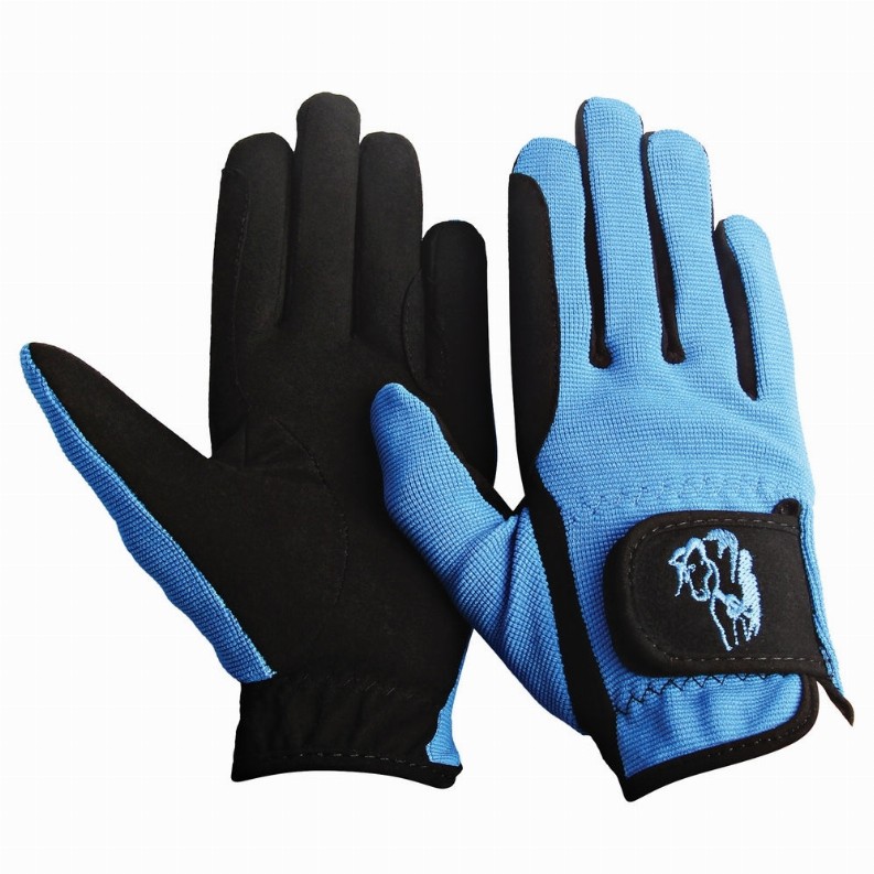 TuffRider Children's Performance Riding Gloves  M  Sky Blue 