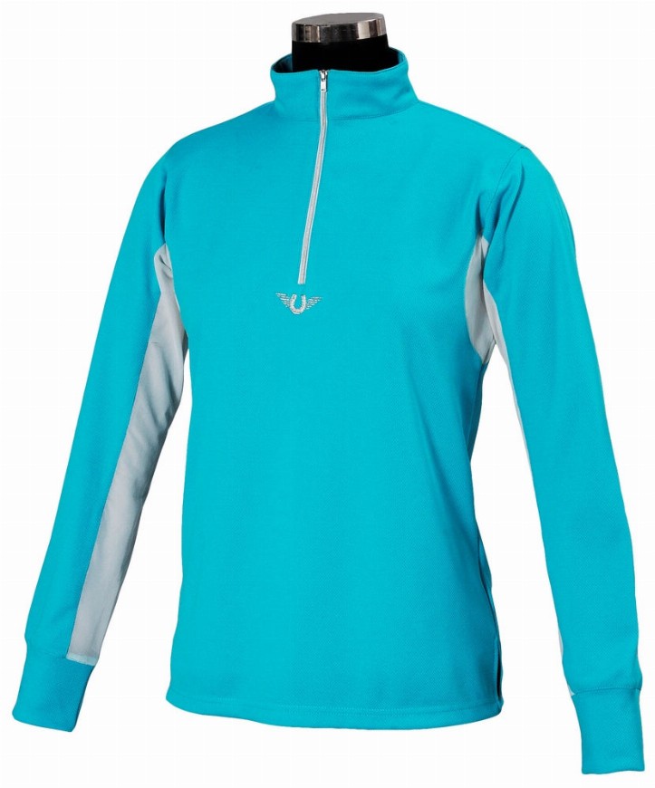 TuffRider Children's Ventilated Technical Long Sleeve Sport Shirt X-Large Aqua