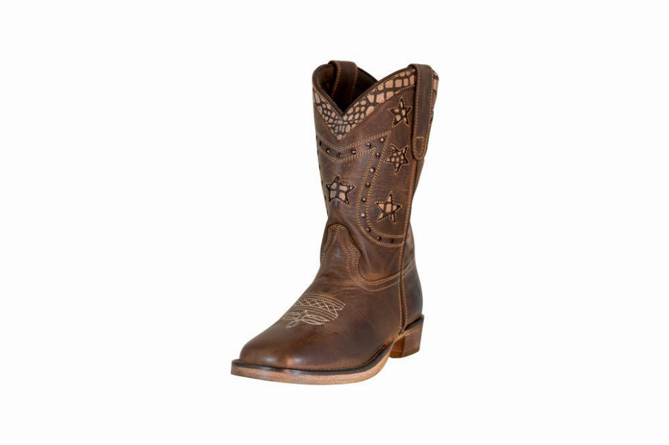 TuffRider Toddler's Rocky Mountain Square Toe Western Boot - 4 Brown