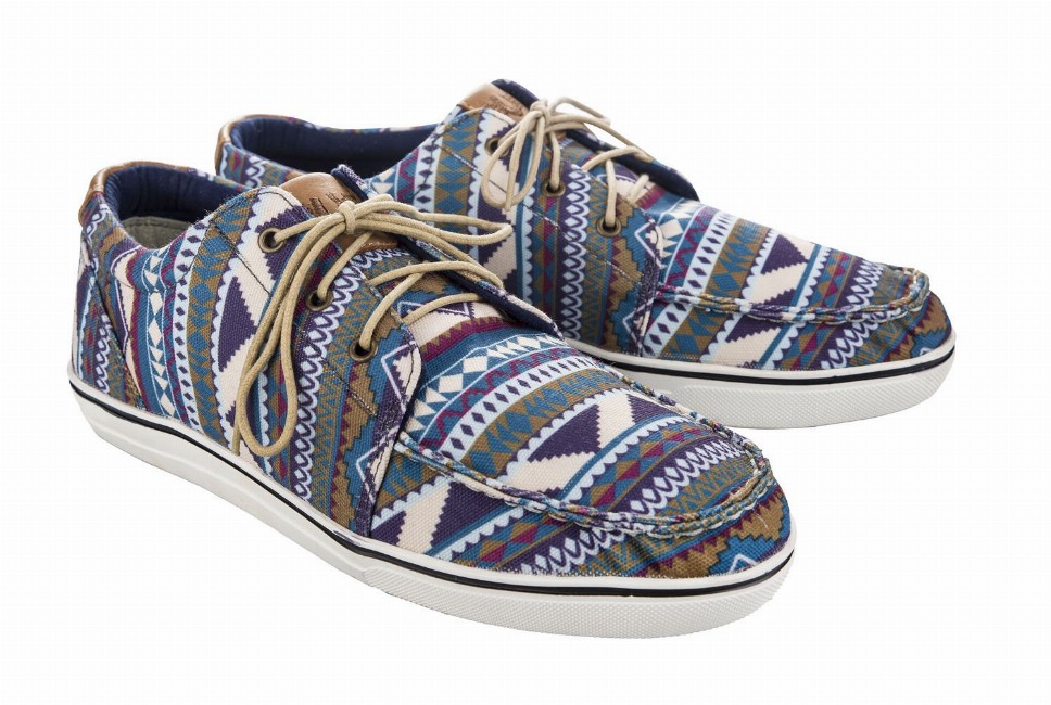 TuffRider Women Lace-Up Canvas Graphix Shoes 9 Teal Pyramids