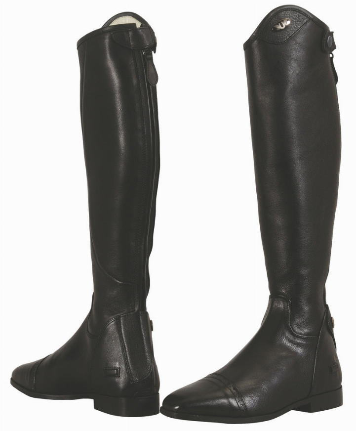 TuffRider Women Leather Regal Dress Boots 6.5 Black Wide