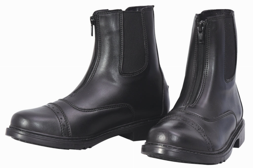 TuffRider Women Starter Synthetic Leather Front Zipper Paddock Boots 6 Regular Black