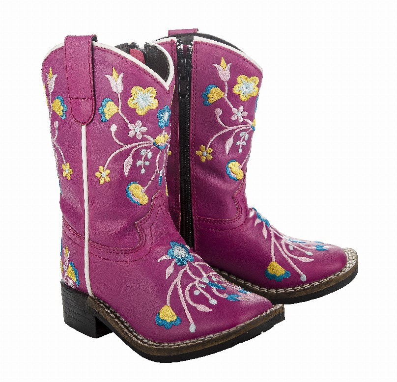 TuffRider Youth Floral Cowgirl Western Boot - 5 Pink