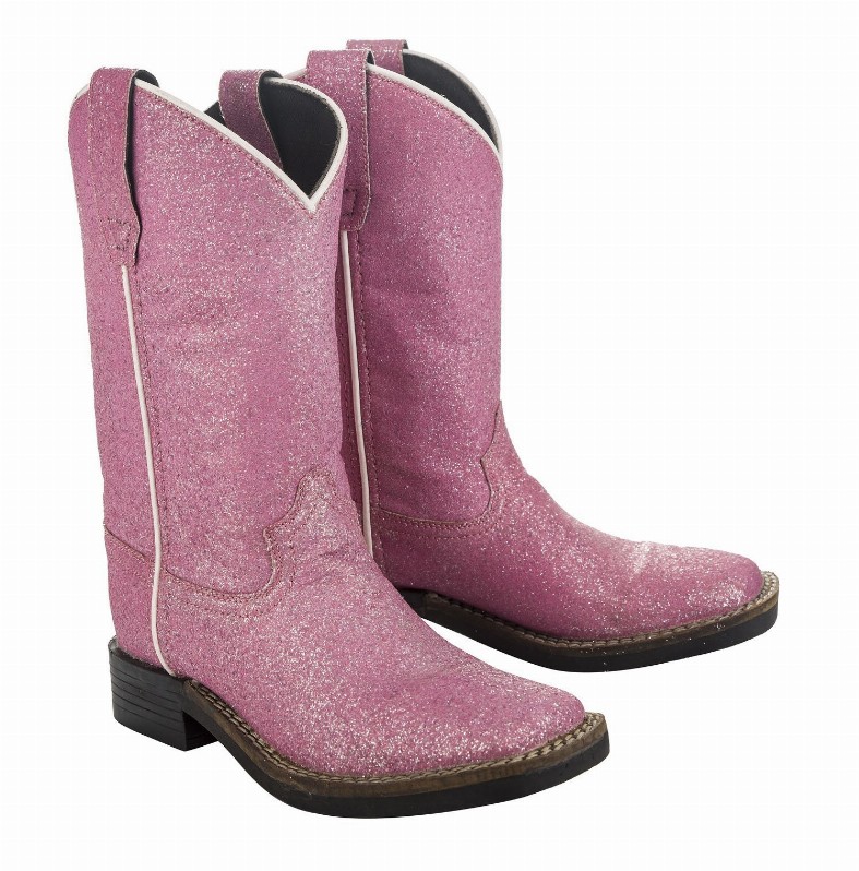 Tuffrider Youth Pink Glitter Western Boot 7 Pink