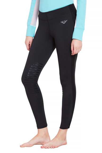 TuffRider Ladies Ventilated Schooling Tights  XS  Black w/ Black 