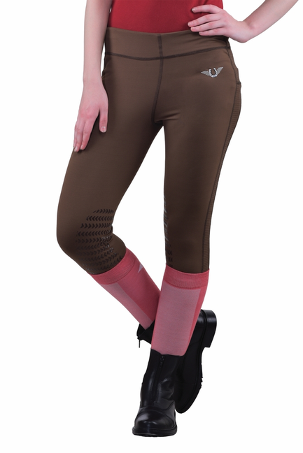 TuffRider Ladies Ventilated Schooling Tights  S  Chocolate w/ Chocolate 