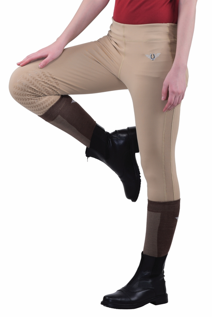 TuffRider Ladies Ventilated Schooling Tights  L  Safari w/ Safari 