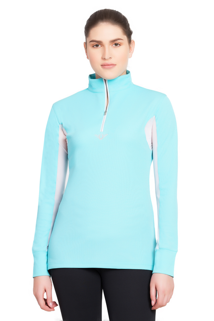 TuffRider Ladies Ventilated Technical Long Sleeve Sport Shirt  X-Small Aqua