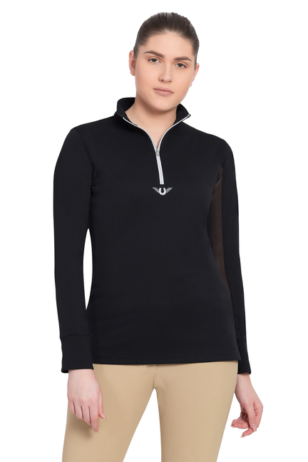 TuffRider Ladies Ventilated Technical Long Sleeve Sport Shirt  X-Large  Black 