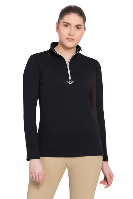 TuffRider Ladies Ventilated Technical Long Sleeve Sport Shirt  X-Small  Black 