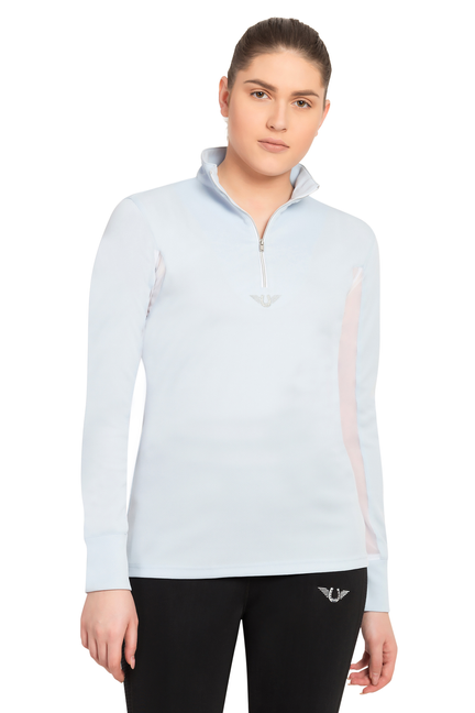 TuffRider Ladies Ventilated Technical Long Sleeve Sport Shirt  X-Large  Glacier Blue 