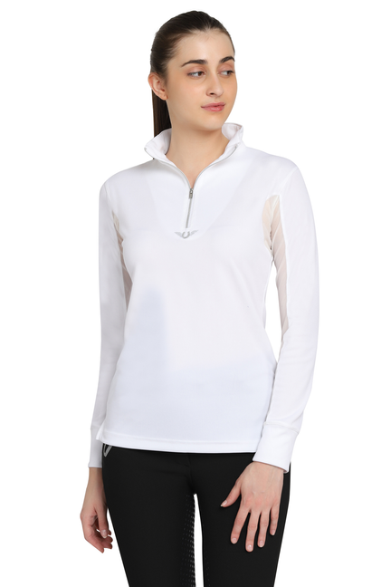 TuffRider Ladies Ventilated Technical Long Sleeve Sport Shirt  XX-Large  White 