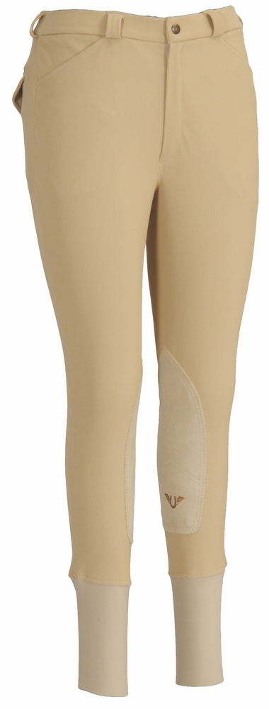 TuffRider Men's Ribb Patrol Knee Patch Breeches  28  Light Tan 