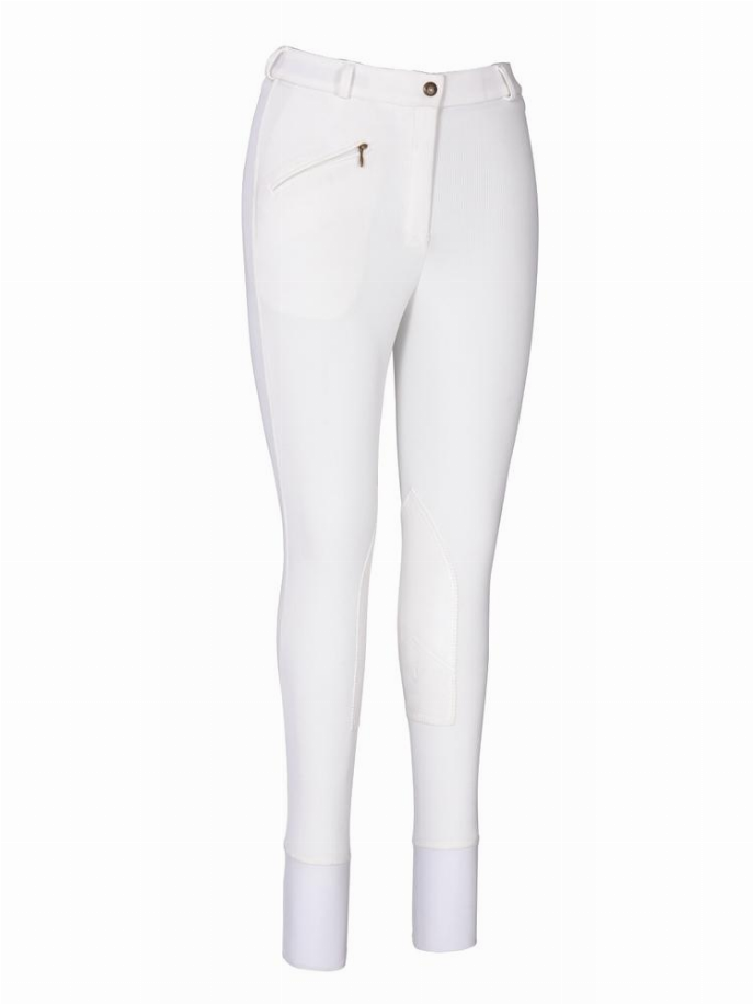 TuffRider Ladies Ribb Knee Patch Breeches  28  White 