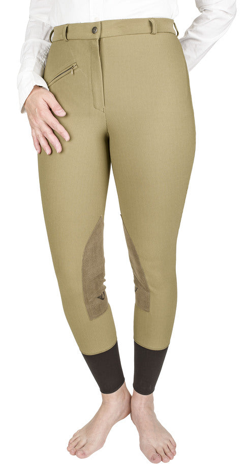 TuffRider Ladies Ribb Knee Patch Breeches  30  Taupe 