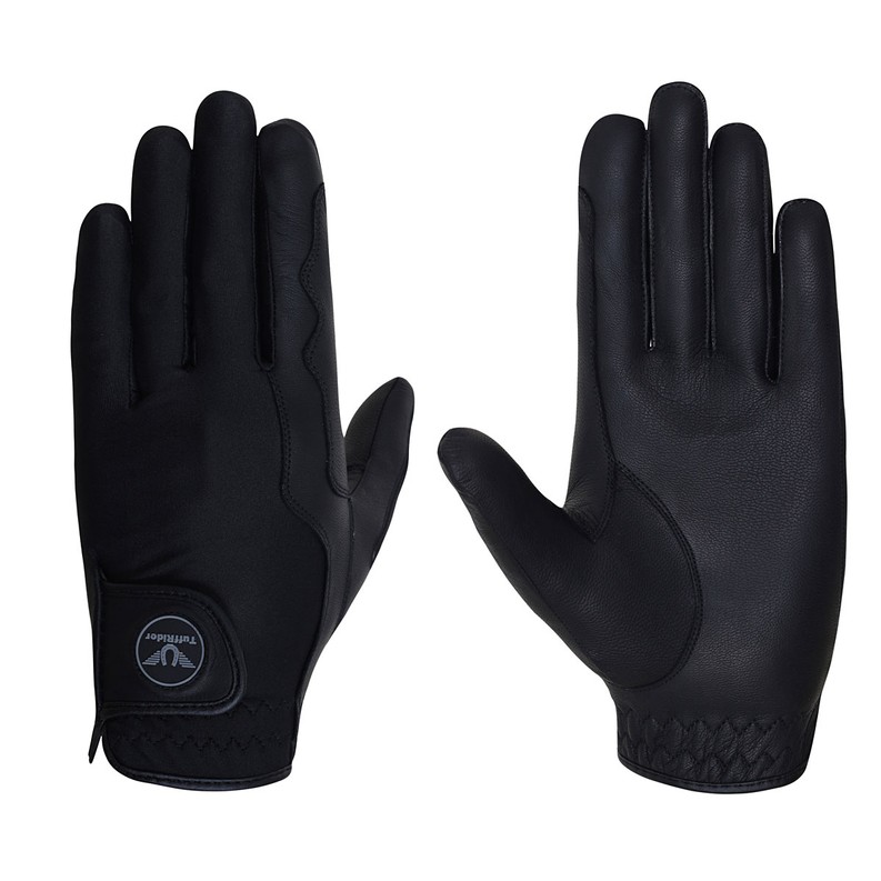 TuffRider Stretch n Grip Riding Gloves  XL  Black 