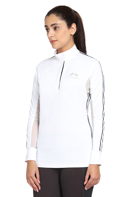 EQUINE COUTURE LADIES ELIANA LONG SLEEVE SHOW SHIRT  L  White 