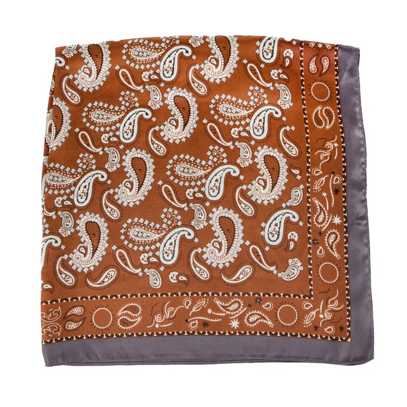 AWST Int'l Paisley Wild Rag  28" x 28"  Rust