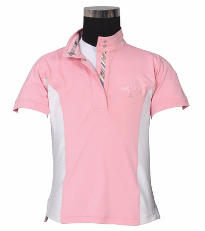 Equine Couture Children's Cara Short Sleeve Show Shirt Medium Pink