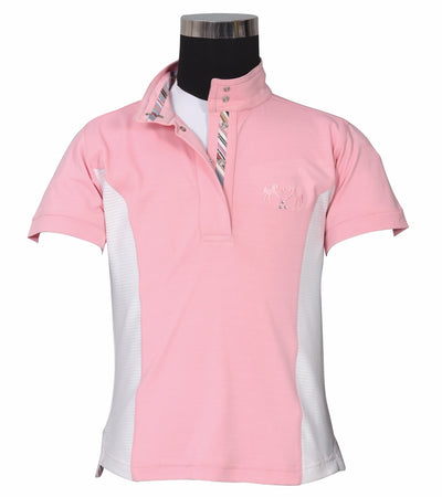 Equine Couture Children's Cara Short Sleeve Show Shirt X-Large Pink