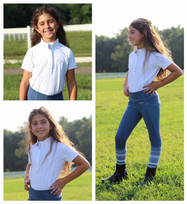 Equine Couture Children's Cara Short Sleeve Show Shirt Medium White