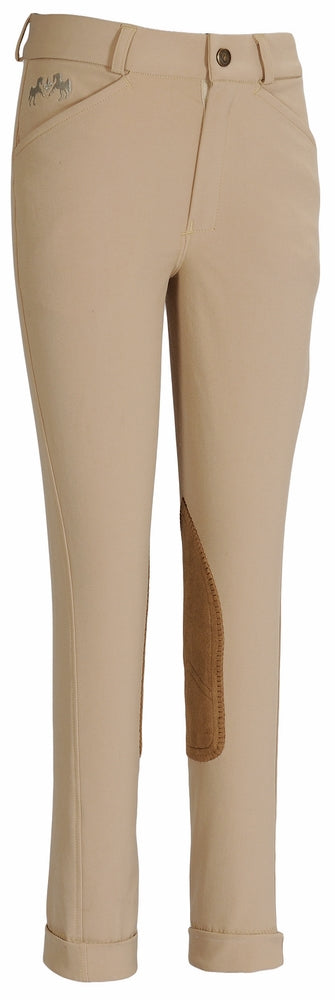 Equine Couture Children's Coolmax Champion Front Zip Jodhpurs 12 Safari/Taupe