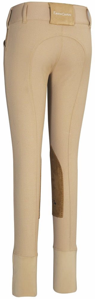 Equine Couture Children's Coolmax Champion Knee Patch Breeches 10 Safari/Taupe