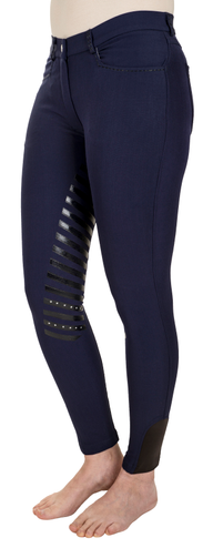 Equine Couture Ladies Nora Extended Knee Patch Breeches  34  Navy 